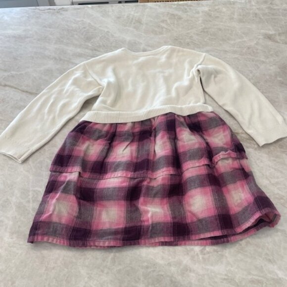 Baby Gap Cotton Dress, White Top, Pink Plaid Skirt Size 5 yrs - Picture 5 of 5